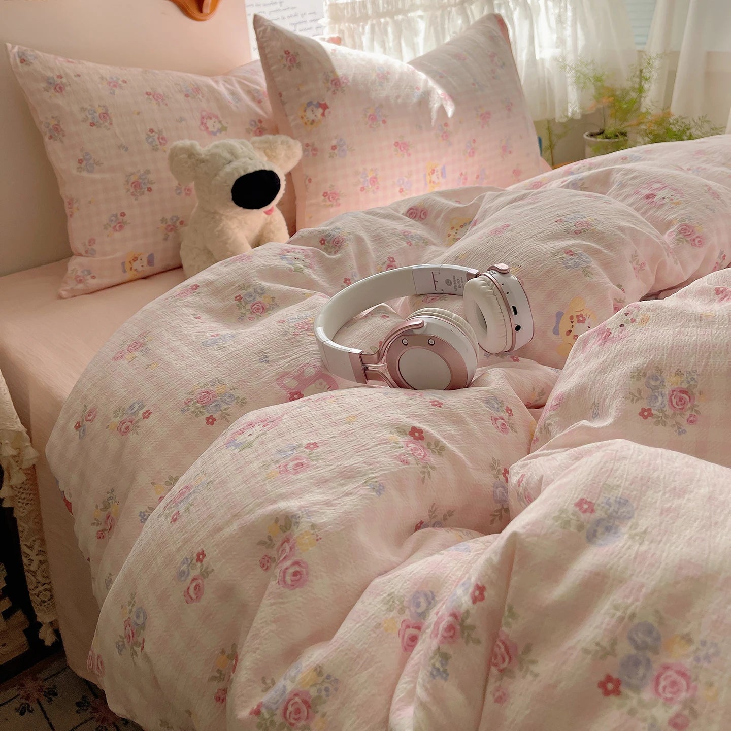 Home Microfiber Duvet Cover 1Pc Breathable Soft Zipper Closure Corner Ties Wrinkle Resistant Hypoallergenic Bedding for Bedroom