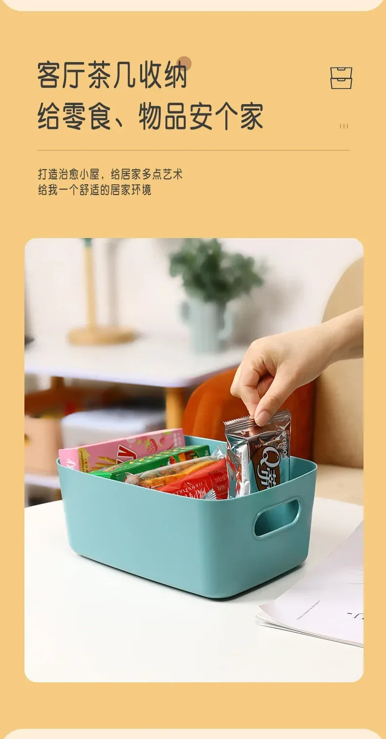 Foldable Storage Boxes Student Desktop Collapsible Crate Organizer Tape Stationery Cosmetic Rack Folding Storage Basket 1PC