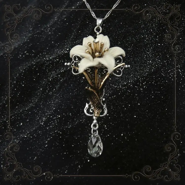 Xiaoye Lily Elegant Gothic Necklace Ring Brooch