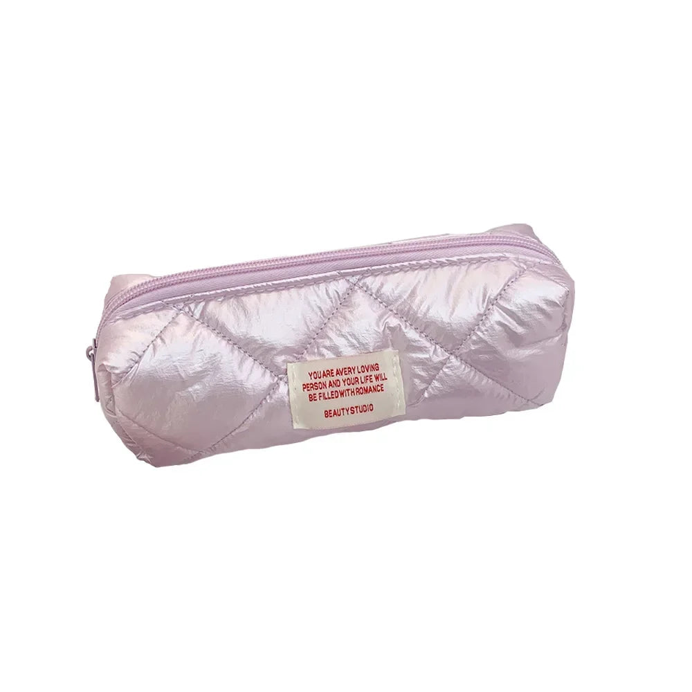 Large Capacity Make Up Kit Portable Travel Toiletries Skincare Organizer Pouch New Fashion Rhombus Shiny Clutch Cosmetic Bag