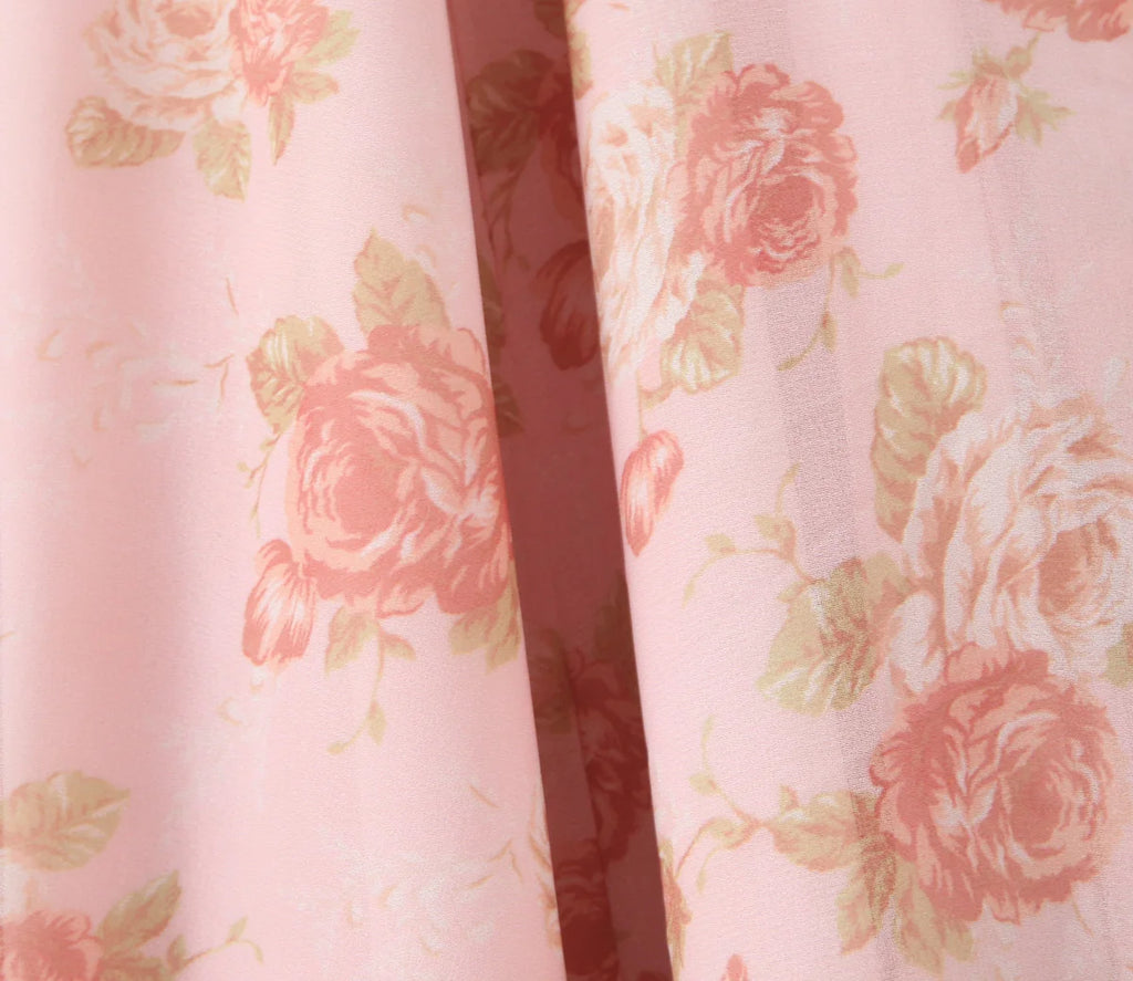 Summer Pink Flower Print Halter V Collar Sling Midi Dress Women Low Waist A-Line Pleated Swing Backless Robe Beach