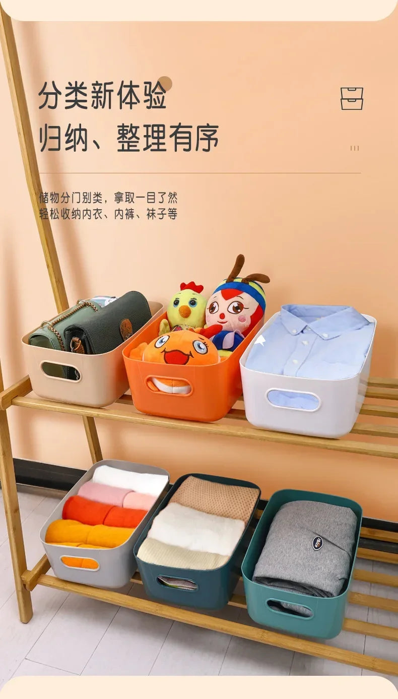 Foldable Storage Boxes Student Desktop Collapsible Crate Organizer Tape Stationery Cosmetic Rack Folding Storage Basket 1PC