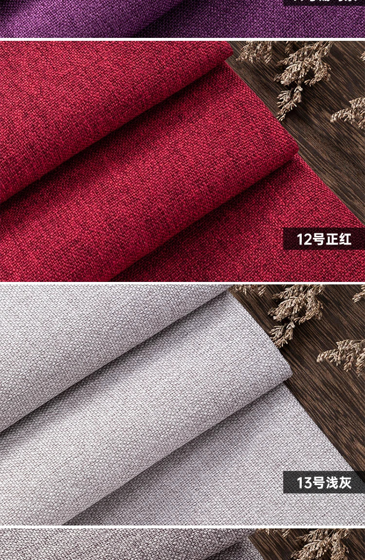 Thickened Plain Linen Fabric Fine By The Meter for Tablecloth Bags Pillow Cushion Cover Sewing Sofa Cloth Wearable Beige Gray