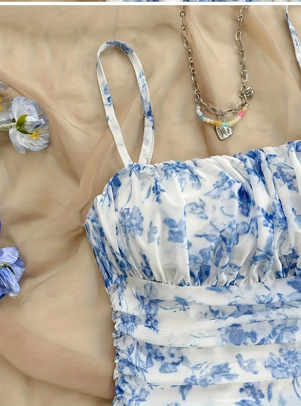 Dresses  Spring Summer Cute Dating Ditsy Floral Sleeveless Square Neck Mini Cami Casual Dresses For Women