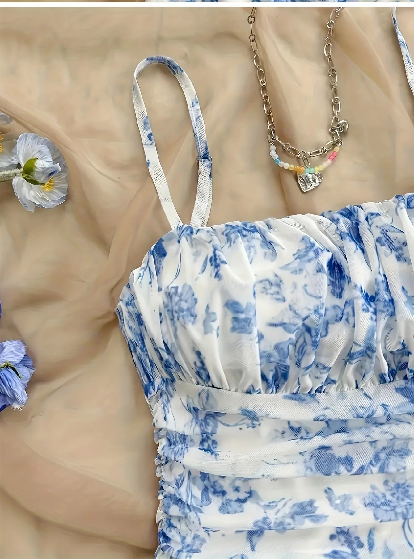 Dresses  Spring Summer Cute Dating Ditsy Floral Sleeveless Square Neck Mini Cami Casual Dresses For Women