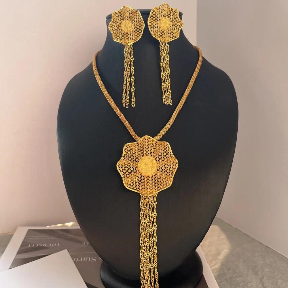Nigerian Jewelry Set Wedding Jewelry African Designer Earrings Bridal Necklace