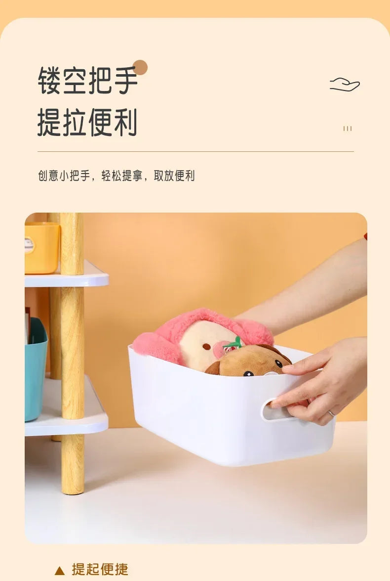 Foldable Storage Boxes Student Desktop Collapsible Crate Organizer Tape Stationery Cosmetic Rack Folding Storage Basket 1PC