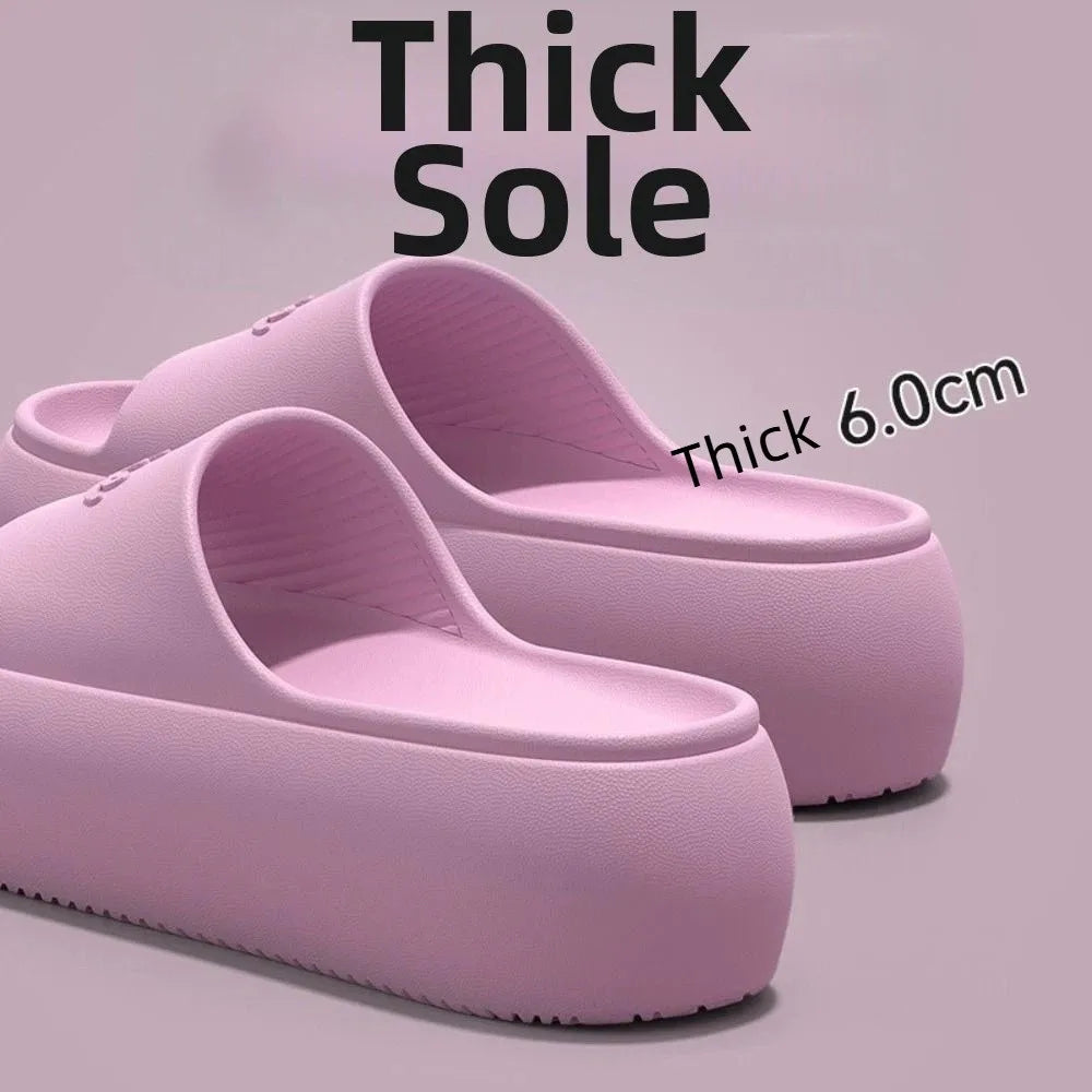Fashion Non-slip Thick Sole Slippers Height Increasing Comfort Bathroom Slippers Summer Style Beach Sandals Summer Outdoor