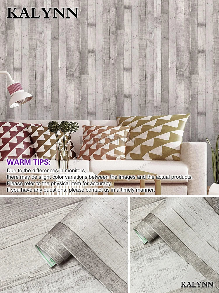 Wood Contact Paper Peel and Stick Wallpaper Self Adhesive Removable Vintage Faux Wood Wall Paper Plank Shelf Home Decoration
