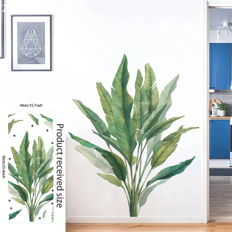16 Styles Large Tropical Green Plants Wall Stickers Palm Leaves PVC Living Room Art Vinyl Poster Wallpaper Home Decoration Mural
