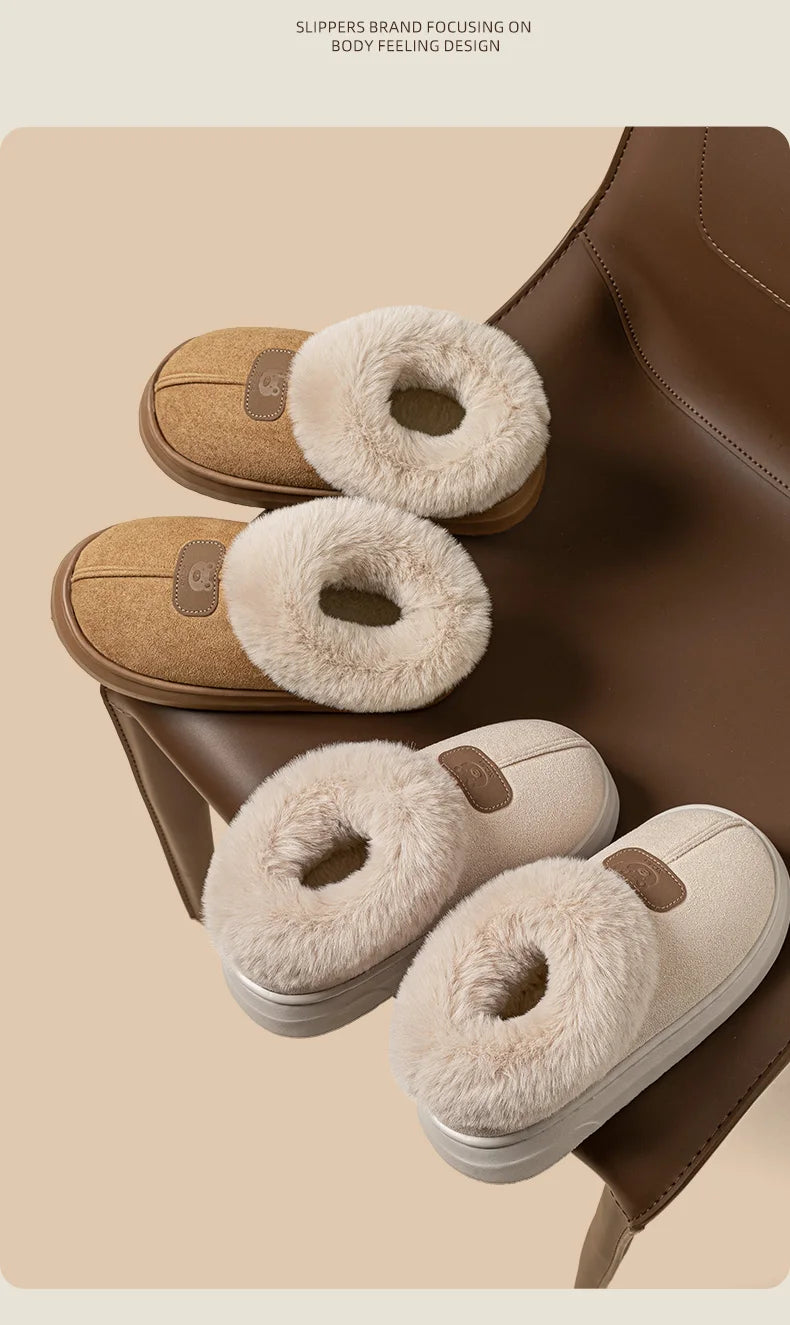 Fleece Lined Winter Slippers For Men Women With Ankle Cover Thick Sole Lightweight Eva Indoor Outdoor Warm Home Shoes Multiple C