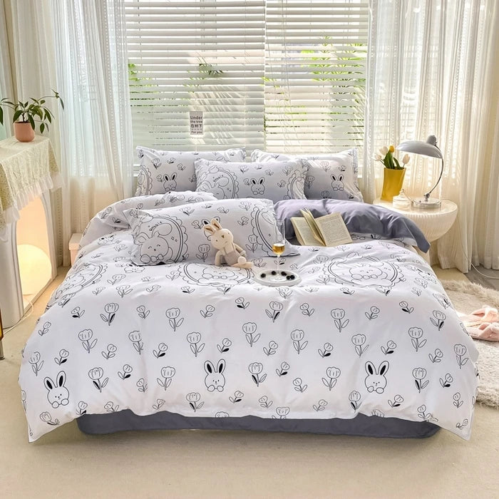 Double bed Quilt cover Duvet cover Microfiber bedding queen king Twin size for single nordic style Plaid Geometric Minimal