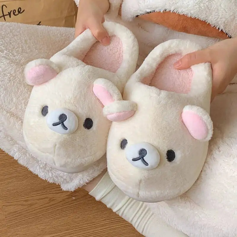 Women's Slippers Winter Couple Style Slippers Cute Relaxing Bear Cotton Cloud Non Slip Warm Shoes For Household Outdoor Holiday