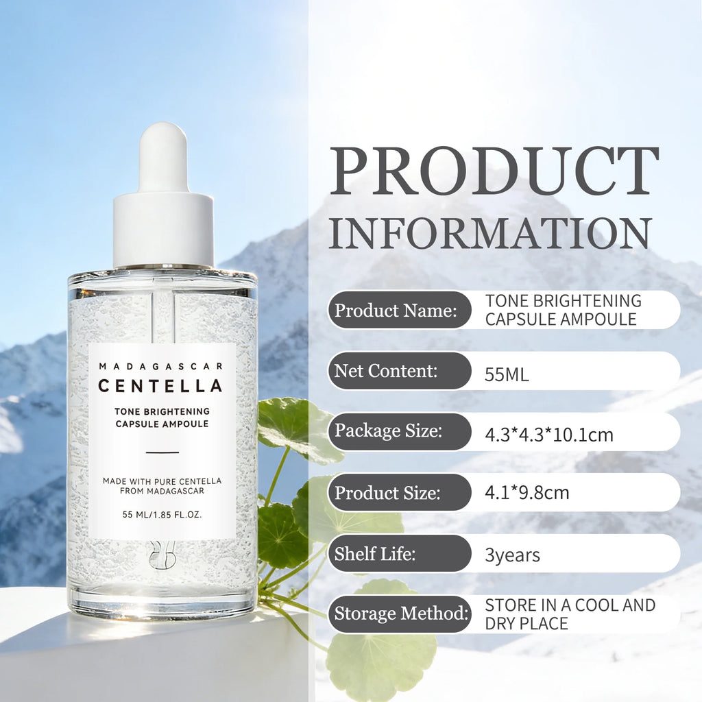Skin Tone Perfector Brightening Ampoule 55ml - Centella & Niacinamide Serum Hydrates, Soothes & Enhances Radiance.