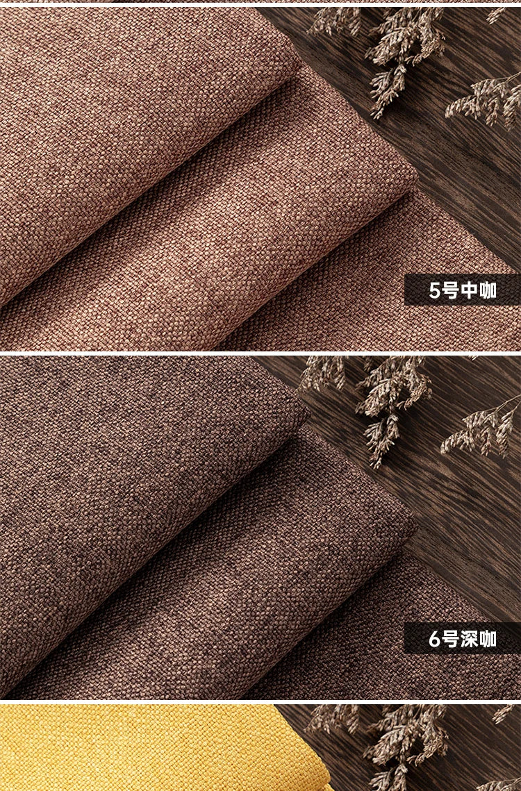 Thickened Plain Linen Fabric Fine By The Meter for Tablecloth Bags Pillow Cushion Cover Sewing Sofa Cloth Wearable Beige Gray