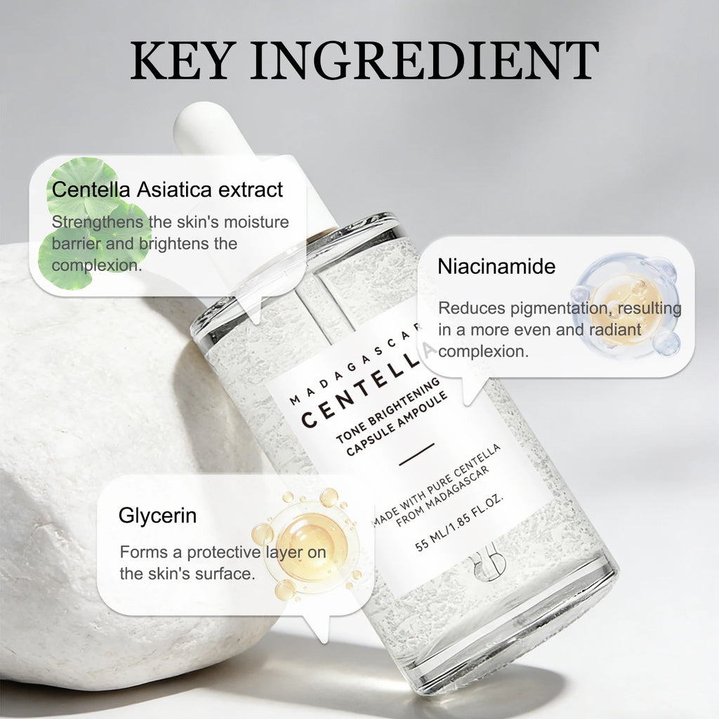 Skin Tone Perfector Brightening Ampoule 55ml - Centella & Niacinamide Serum Hydrates, Soothes & Enhances Radiance.