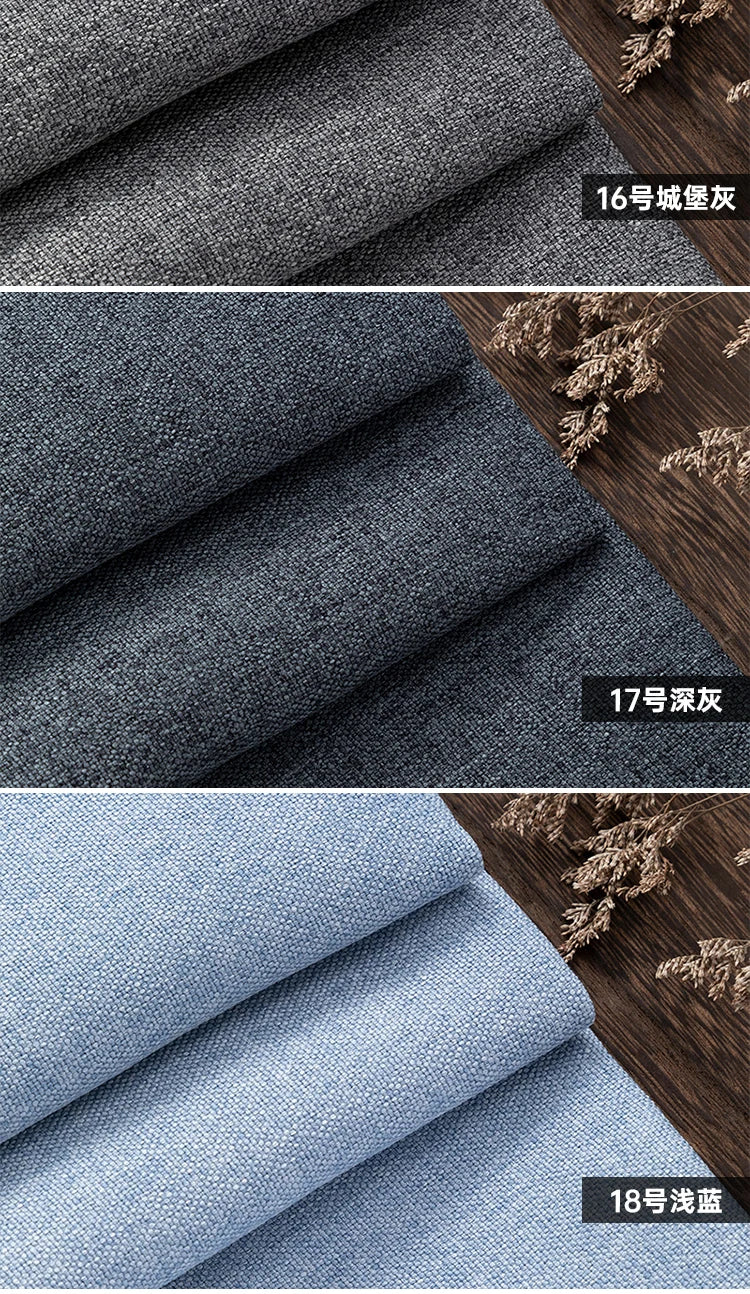 Thickened Plain Linen Fabric Fine By The Meter for Tablecloth Bags Pillow Cushion Cover Sewing Sofa Cloth Wearable Beige Gray