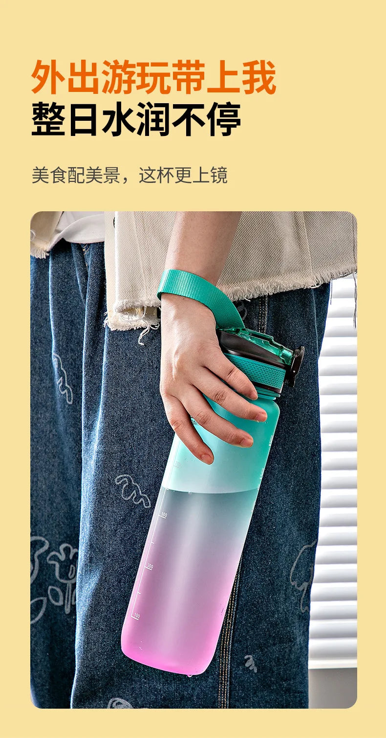 1 Liter Water Bottle Motivational Sport Water Bottle Leakproof Bottles Drinking Outdoor Travel Gym Fitness Jugs For Kitchen Cups