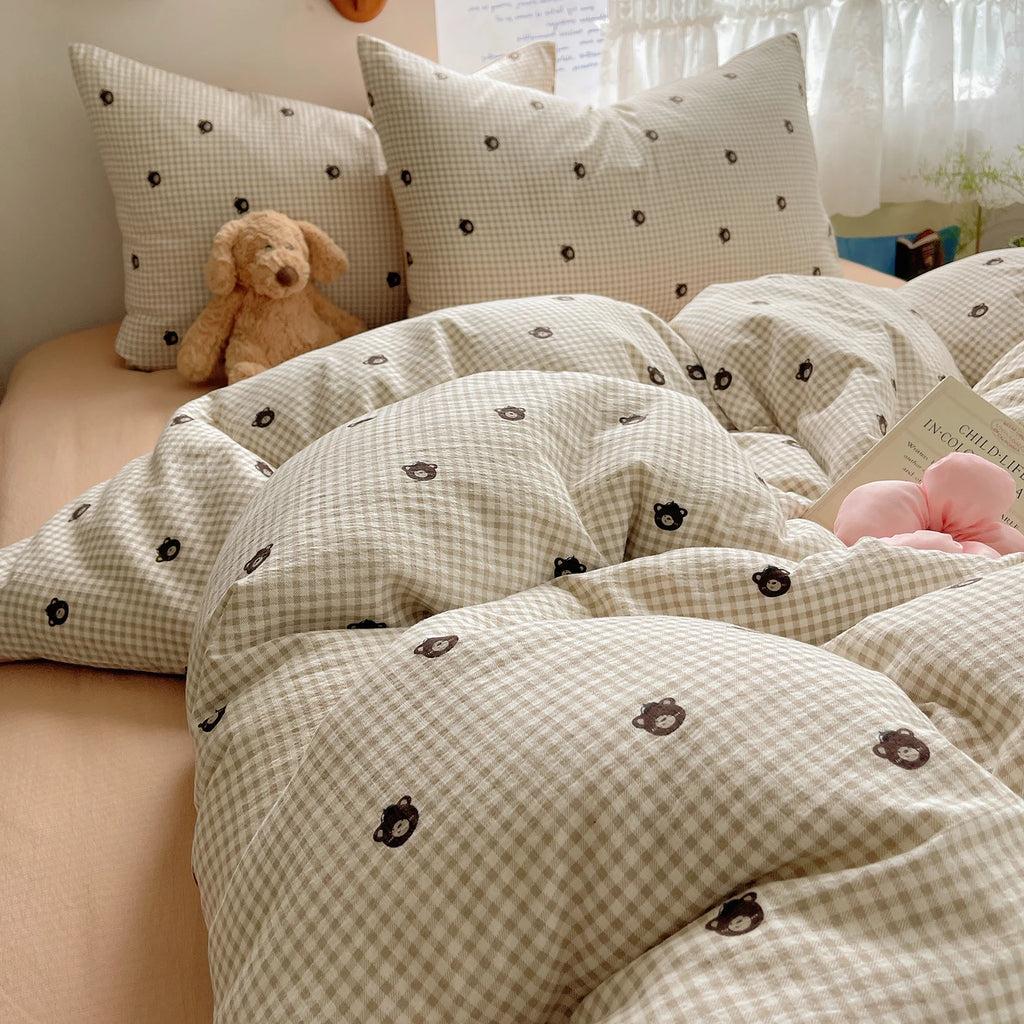 Home Microfiber Duvet Cover 1Pc Breathable Soft Zipper Closure Corner Ties Wrinkle Resistant Hypoallergenic Bedding for Bedroom