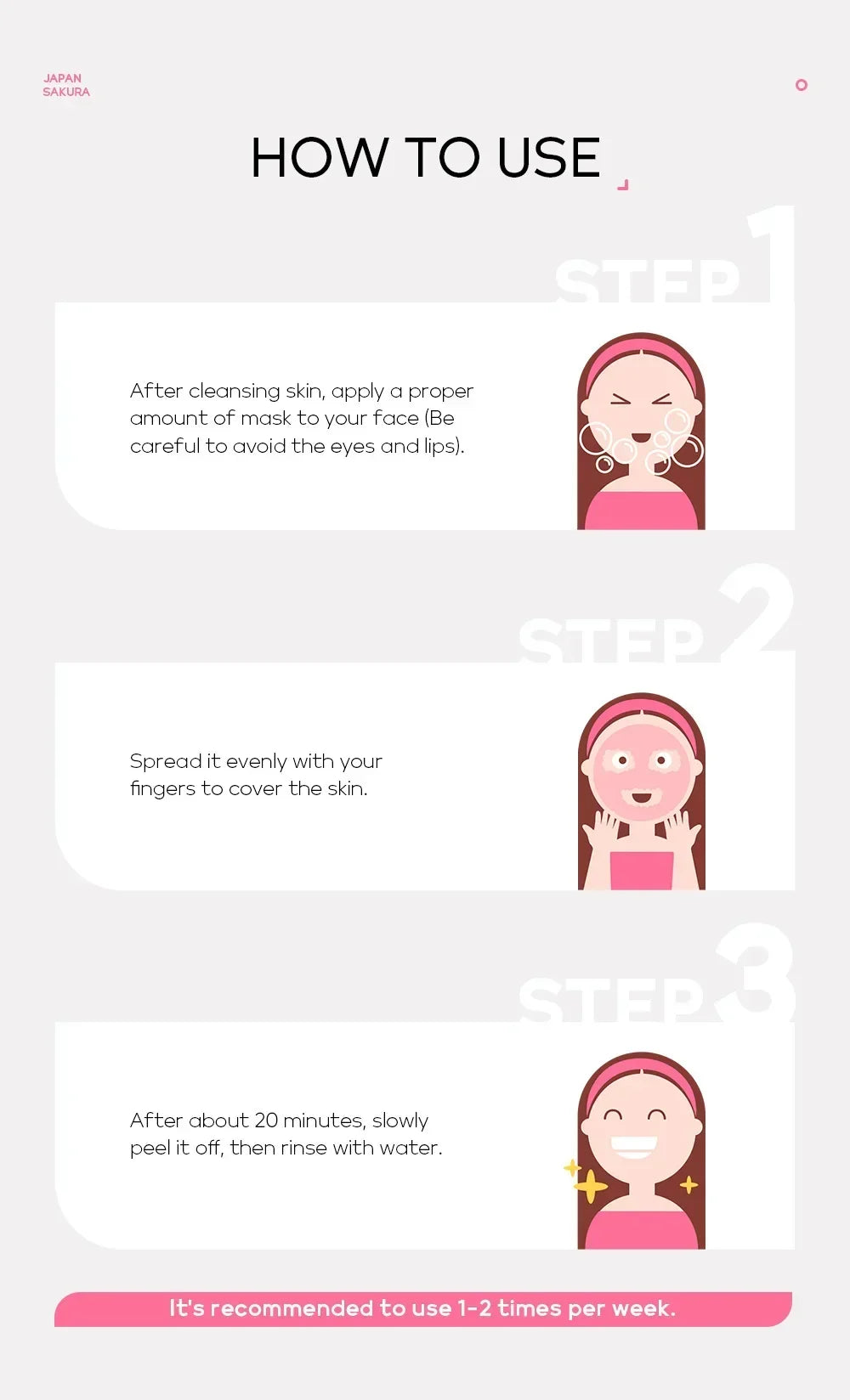 Sakura Peeling Face Mask Deep Cleansing Aging Anti Wrinkle Whitening Blackhead Removed Tear Off Mask Facial Skin Care 50g