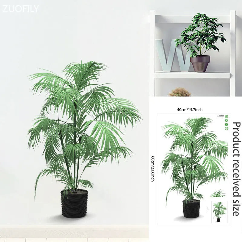 16 Styles Large Tropical Green Plants Wall Stickers Palm Leaves PVC Living Room Art Vinyl Poster Wallpaper Home Decoration Mural