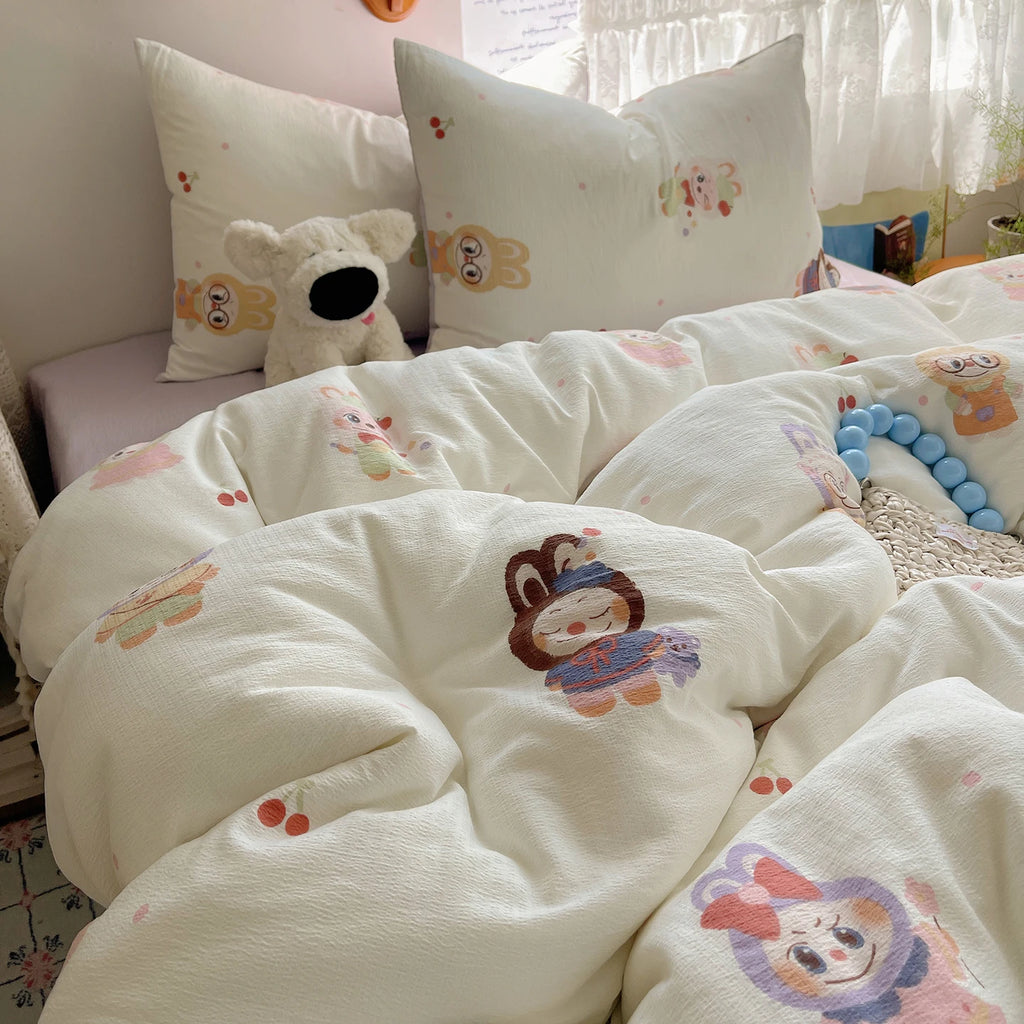 Home Microfiber Duvet Cover 1Pc Breathable Soft Zipper Closure Corner Ties Wrinkle Resistant Hypoallergenic Bedding for Bedroom