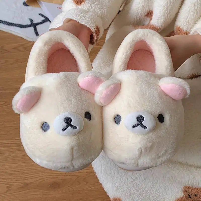 Women's Slippers Winter Couple Style Slippers Cute Relaxing Bear Cotton Cloud Non Slip Warm Shoes For Household Outdoor Holiday