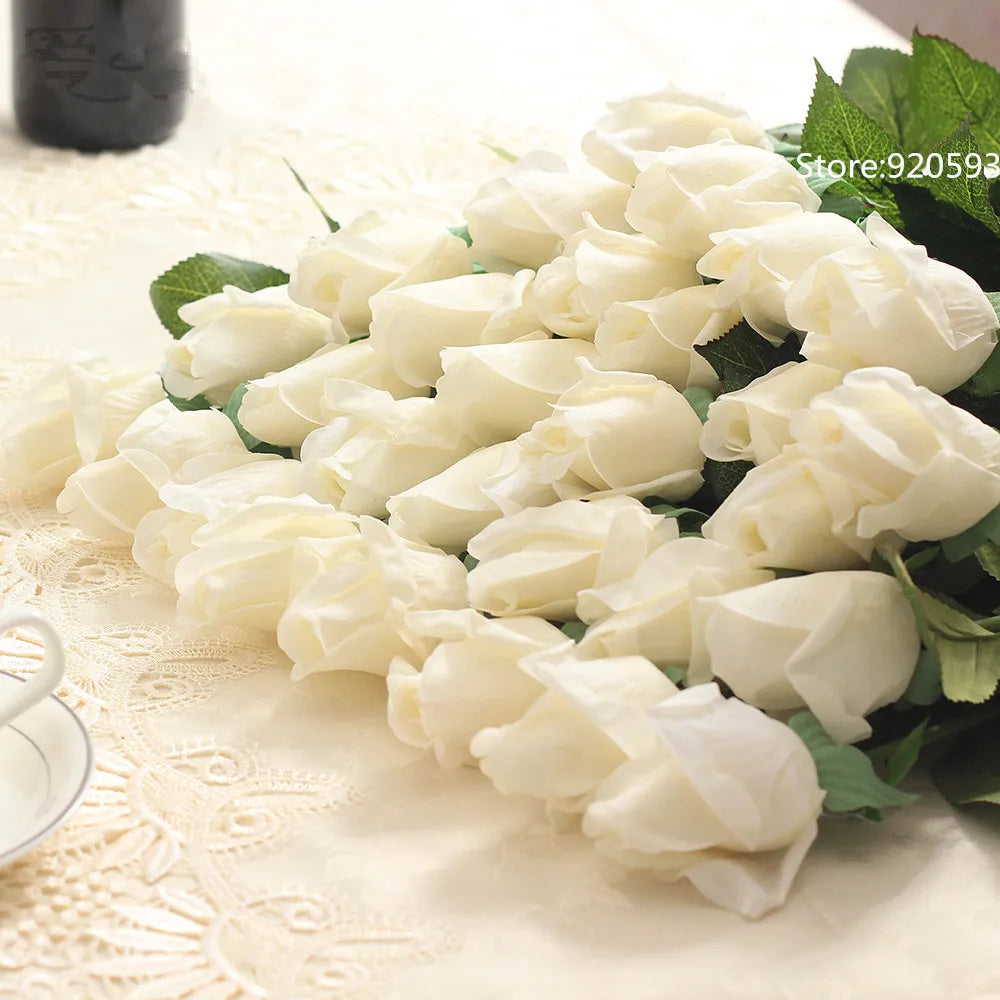 11pcs/Lot Fresh Rose Artificial Flowers Real Touch Rose Floral Home Decorations For Wedding Party Birthday Gifts