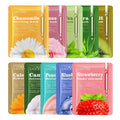 10pcs Fruit Floral Fragrance Face Mask Moisturizing Firming Hydrating Chamomile Blueberry Facial Masks For Face Skin Care
