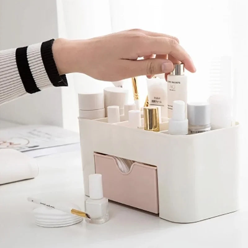 Drawer Cosmetic Storage Box Makeup Brush Organiser Desktop Jewellery Skincare Lipstick Mask Compartment Makeup Case