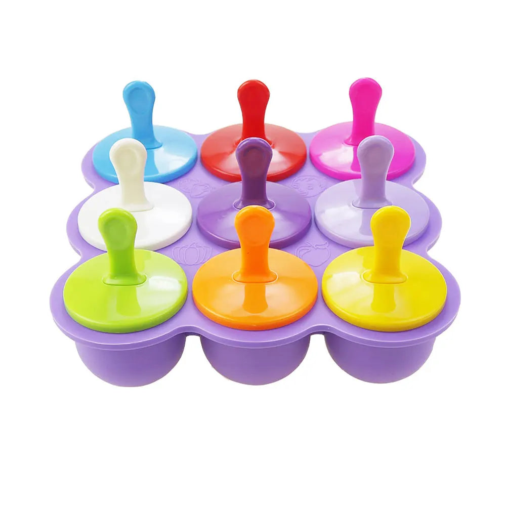 JCD 4/7Holes DIY Ice Cream Pops Silicone Mold Ice Cream Ball Maker Popsicles Molds Baby Fruit Shake Home Kitchen Accessories