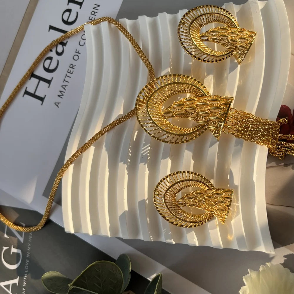 Nigerian Jewelry Set Wedding Jewelry African Designer Earrings Bridal Necklace