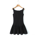 2024 Sexy White Embroidery Lace Low Waist Mini Tank Dress Women Open Buttons Neck Bodycon Sleeveless Ruched Hem Swing Party Robe