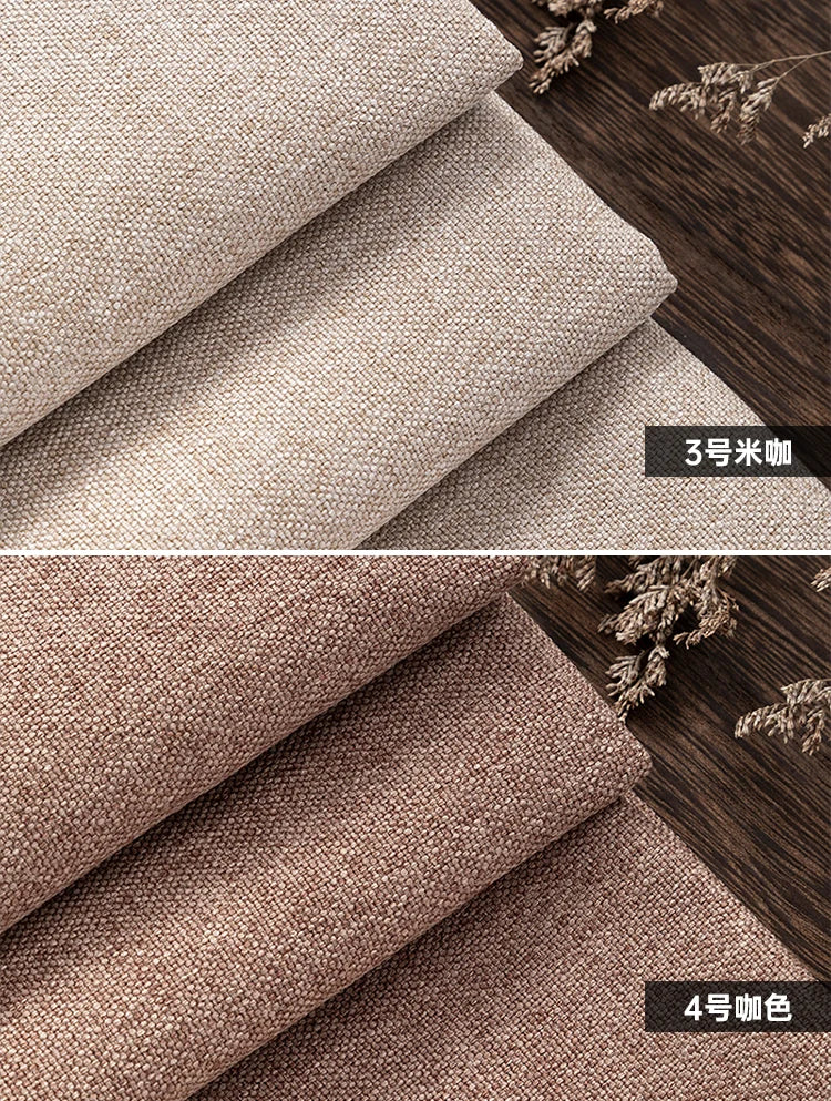 Thickened Plain Linen Fabric Fine By The Meter for Tablecloth Bags Pillow Cushion Cover Sewing Sofa Cloth Wearable Beige Gray