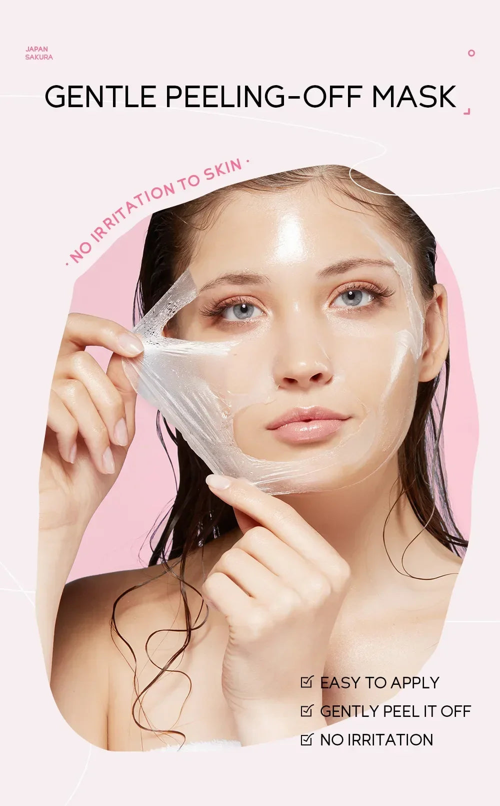 Sakura Peeling Face Mask Deep Cleansing Aging Anti Wrinkle Whitening Blackhead Removed Tear Off Mask Facial Skin Care 50g
