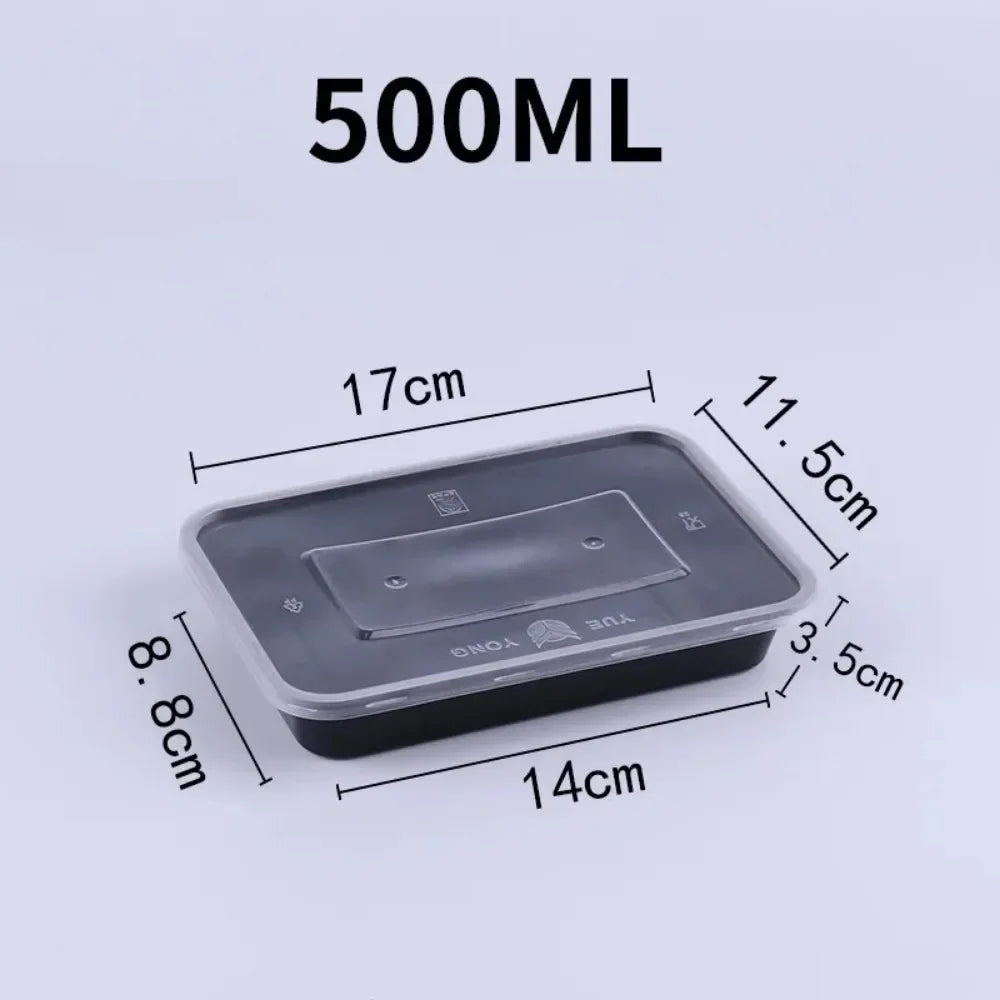 10-Pack Black Disposable Food Containers – Leak-Resistant with Secure Lids | Ideal for Salads, Sandwiches