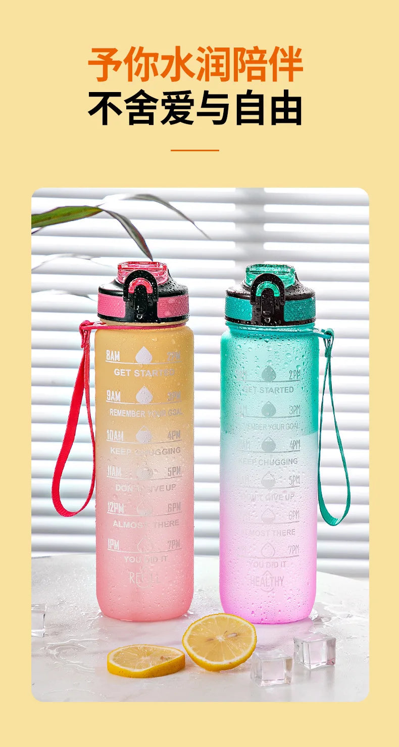 1 Liter Water Bottle Motivational Sport Water Bottle Leakproof Bottles Drinking Outdoor Travel Gym Fitness Jugs For Kitchen Cups