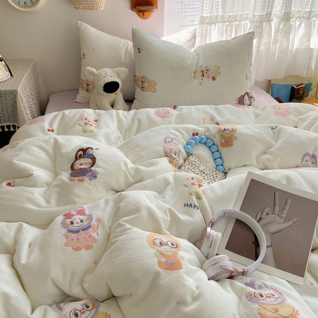 Home Microfiber Duvet Cover 1Pc Breathable Soft Zipper Closure Corner Ties Wrinkle Resistant Hypoallergenic Bedding for Bedroom