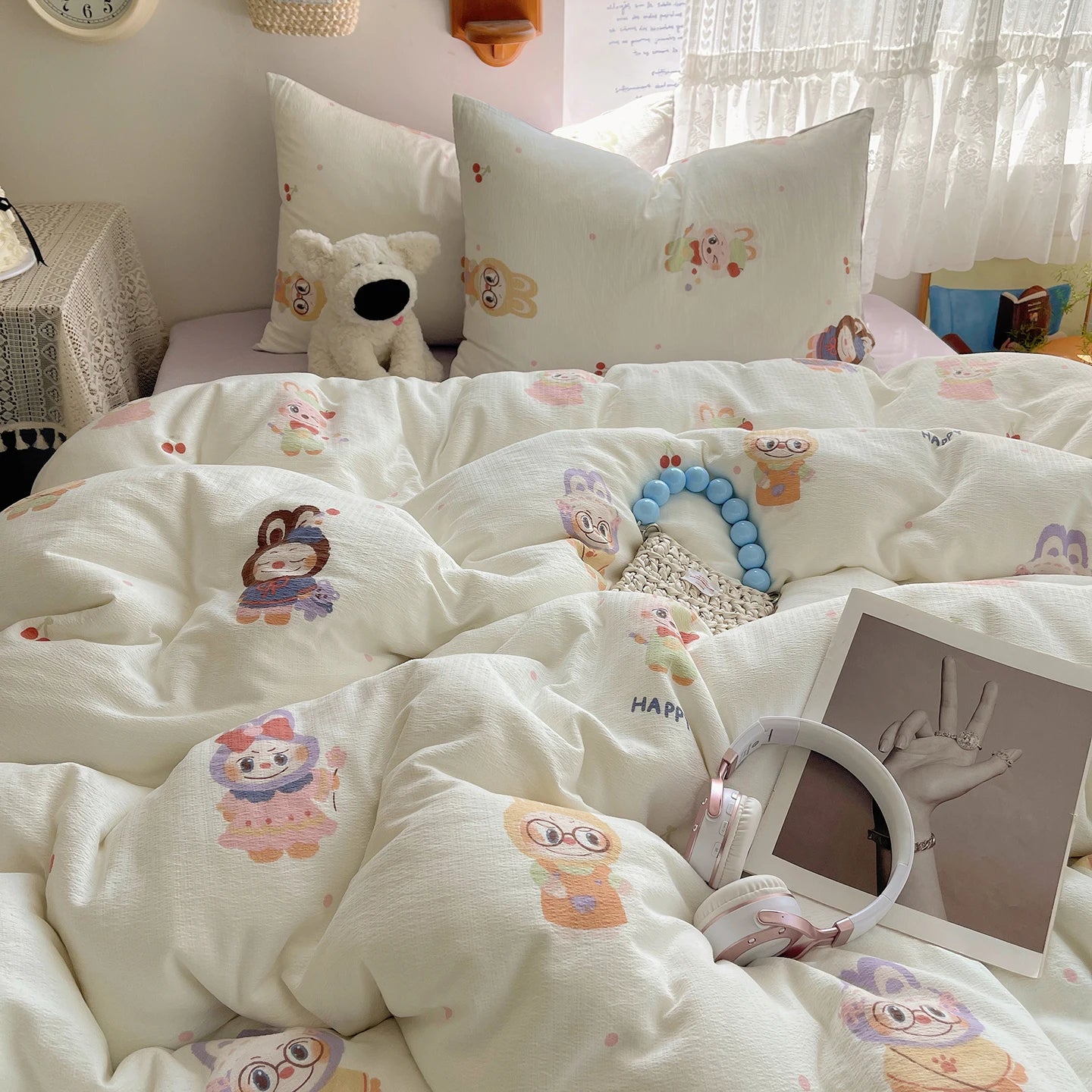 Home Microfiber Duvet Cover 1Pc Breathable Soft Zipper Closure Corner Ties Wrinkle Resistant Hypoallergenic Bedding for Bedroom