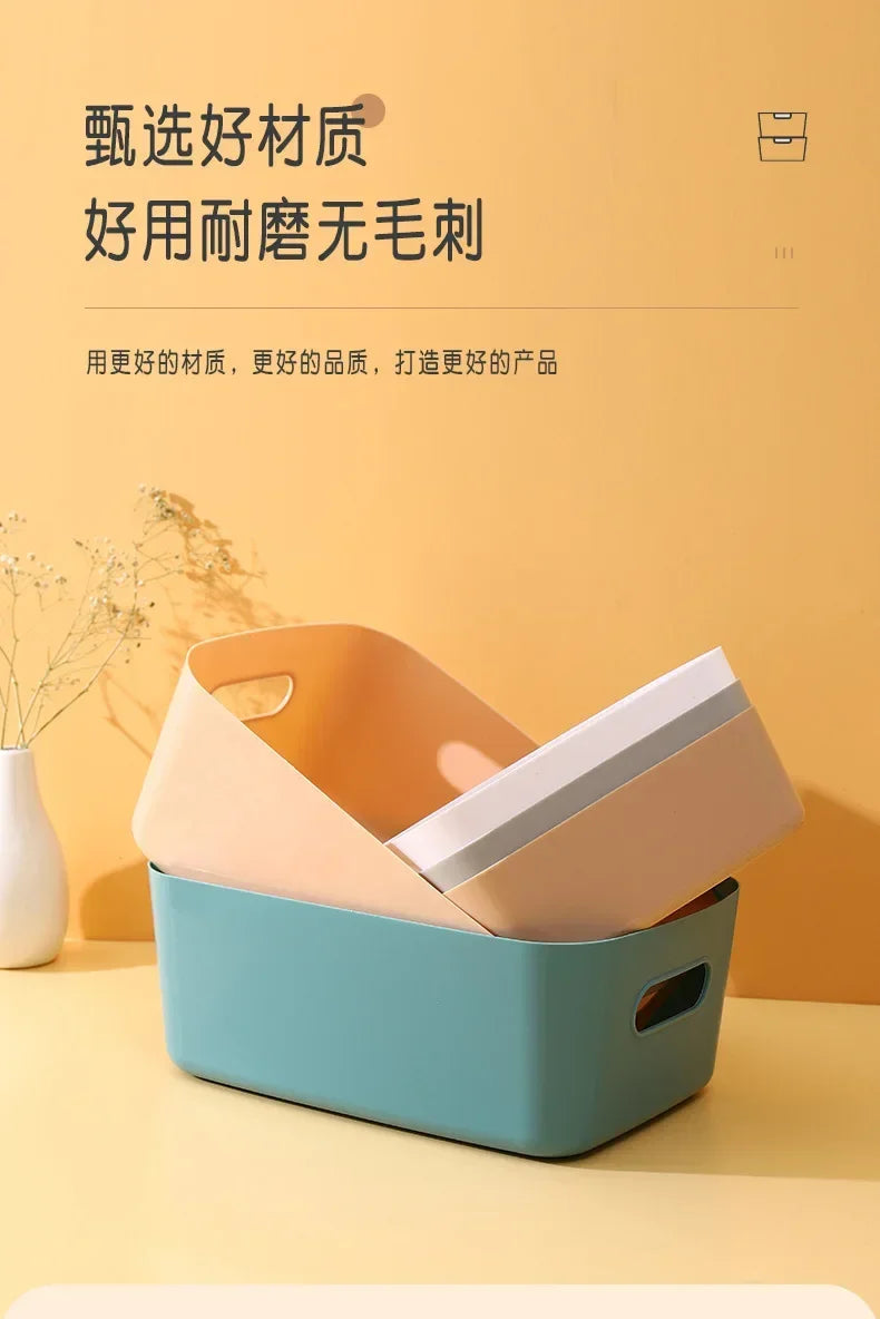 Foldable Storage Boxes Student Desktop Collapsible Crate Organizer Tape Stationery Cosmetic Rack Folding Storage Basket 1PC