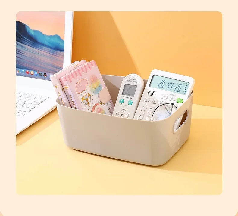 Foldable Storage Boxes Student Desktop Collapsible Crate Organizer Tape Stationery Cosmetic Rack Folding Storage Basket 1PC