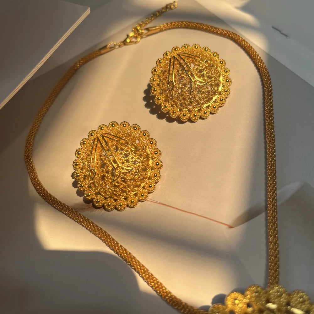 Nigerian Jewelry Set Wedding Jewelry African Designer Earrings Bridal Necklace