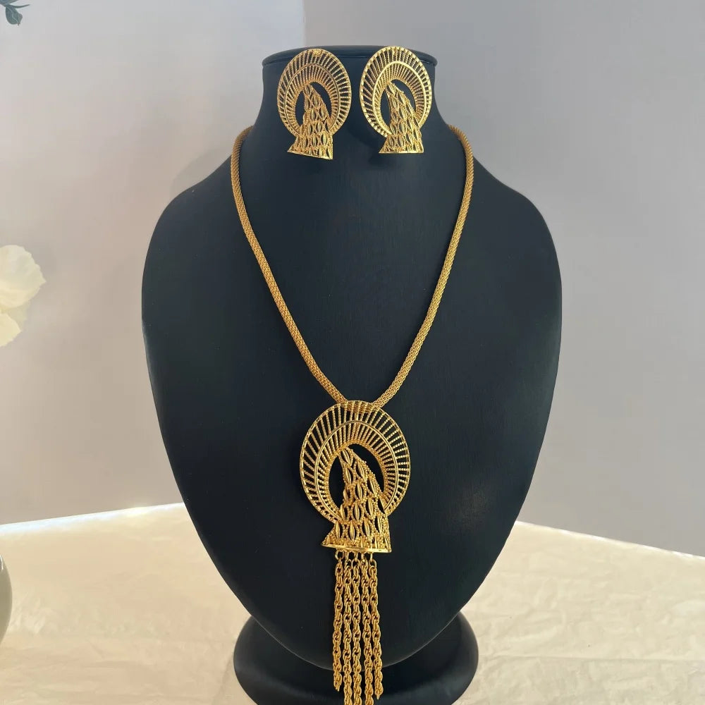 Nigerian Jewelry Set Wedding Jewelry African Designer Earrings Bridal Necklace