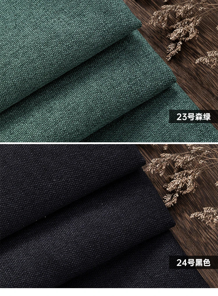 Thickened Plain Linen Fabric Fine By The Meter for Tablecloth Bags Pillow Cushion Cover Sewing Sofa Cloth Wearable Beige Gray
