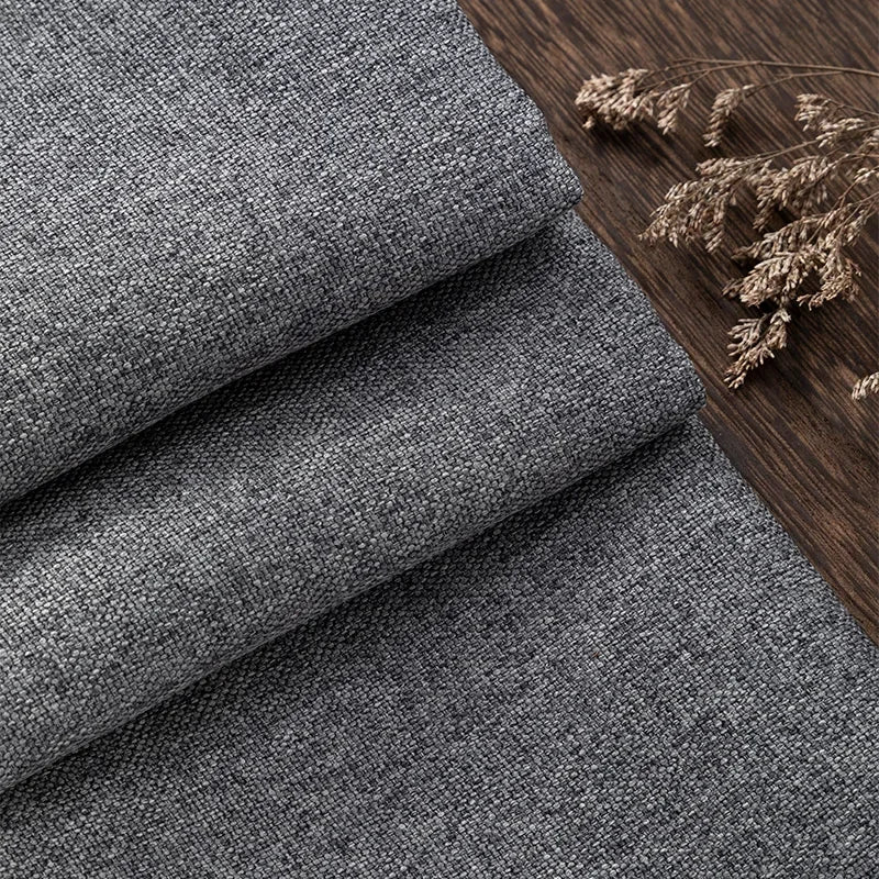 Thickened Plain Linen Fabric Fine By The Meter for Tablecloth Bags Pillow Cushion Cover Sewing Sofa Cloth Wearable Beige Gray