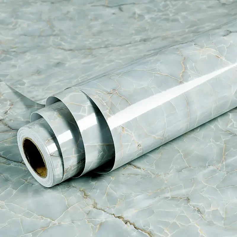 Marble Wall Stickers Wallpaper, Kitchen Countertops Cabinets Furniture Self-adhesive Wallpaper, PVC Greaseproof Stickers