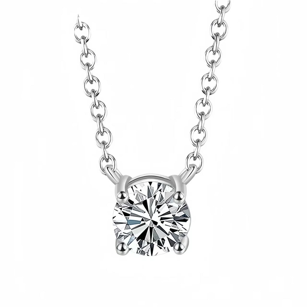 925 Sterling Silver 18K Gold-Plated Necklace Versatile Single Shiny Zircon Clavicle Chain Women's Wedding Jewelry