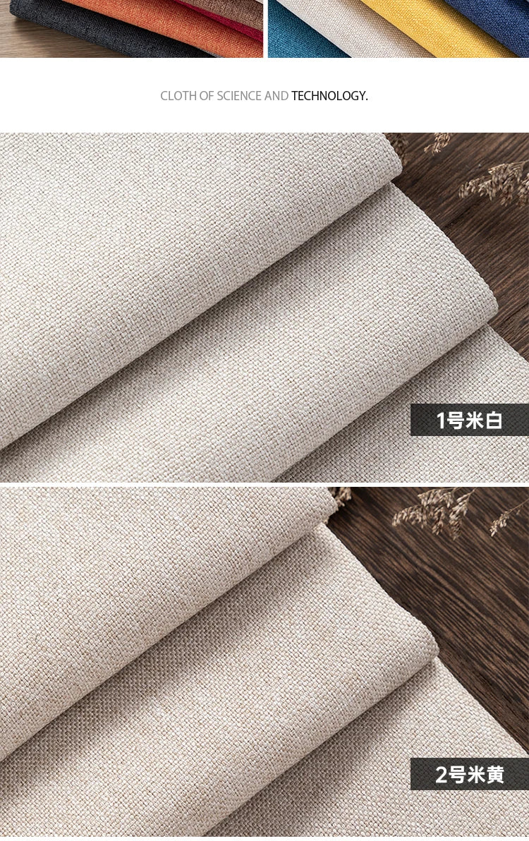 Thickened Plain Linen Fabric Fine By The Meter for Tablecloth Bags Pillow Cushion Cover Sewing Sofa Cloth Wearable Beige Gray
