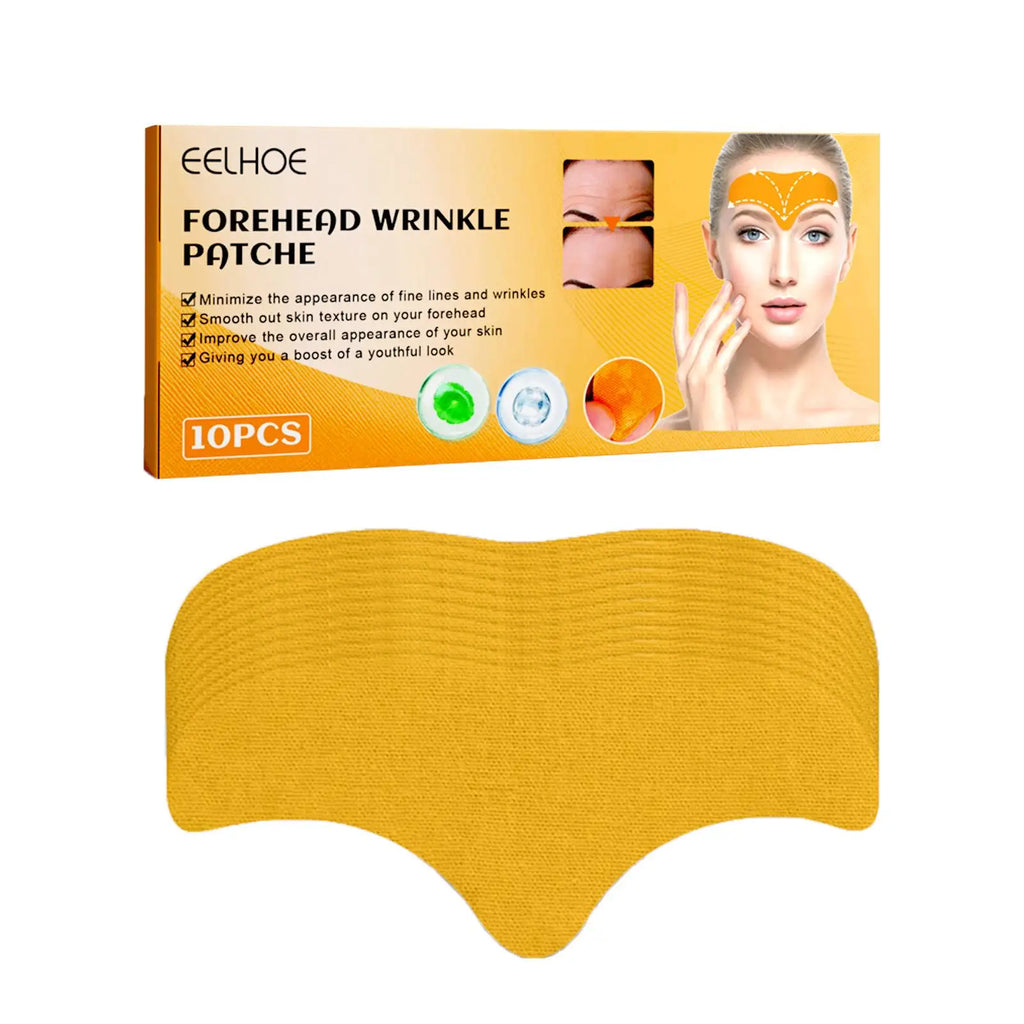 10pcs/box Forehead Wrinkle Patch Lightening Forehead Wrinkle Gel Patch Hydrolyzed Collagen Firming Mask Facial Skincare Sticker