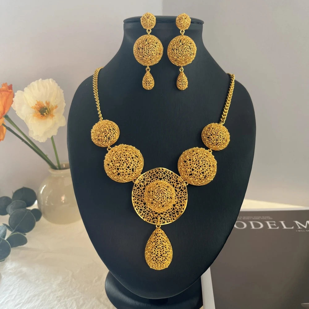 Nigerian Jewelry Set Wedding Jewelry African Designer Earrings Bridal Necklace
